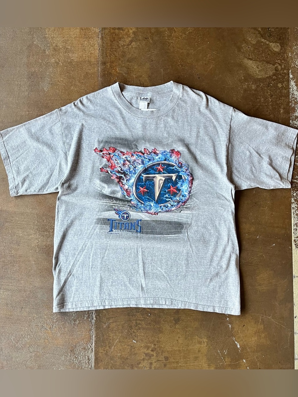 Lee Sport Tennessee Titans Vintage Y2K 2001 NFL Flame Logo Graphic T-Shirt XL